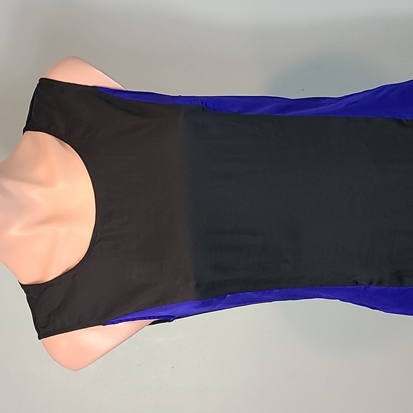 BCBGMAXAZRIA IKE Silky Dress colorblock shift Comfy Y2K Size XS Avant Garde - Picture 2 of 8